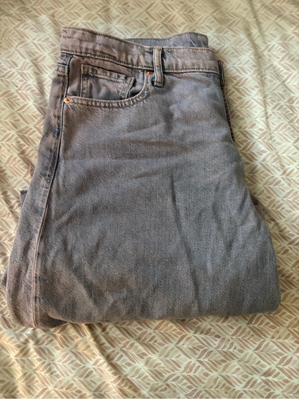 GAP Baggy Mid Rise Jeans - Lavender Wash size 16 - Picture 2 of 3